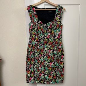 Nanette Lepore ditsy floral bright dress size 6 great NYE dress!